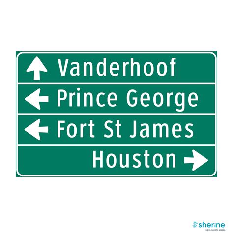 Quadruple Destination Direction Traffic Signs Guide Sherine