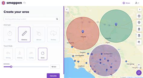 Radius Map Tool For Drawing Amp Creation Distance Amp Driving Tim Smappen