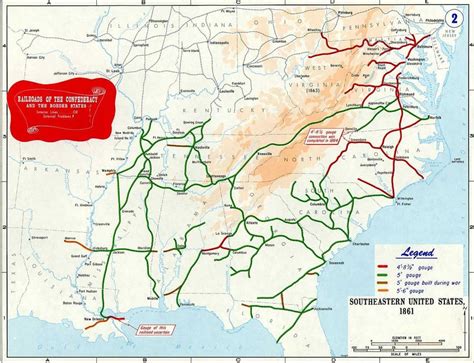 Railroads Of The Confederate States Of America 1861 1234X947 Mapporn