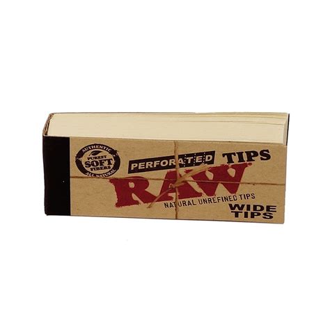 Raw Wide Tips King Size Perforated Unbleached Filtertips 40X Booklets 12 95