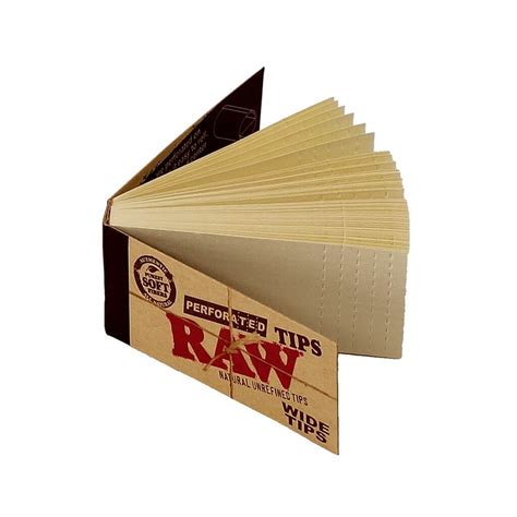 Raw Wide Tips King Size Perforated Unbleached Filtertips 5X Boxes 25