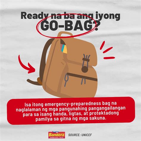 Ready Na Ba Ang Iyong Go Bag Mga Gamit Na Kailangang Ihanda Tuwing May Paparating Na Sakuna