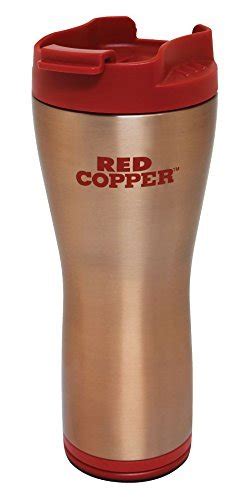 Red Copper Ceramic Lined Travel Mug By Bulbhead 16Oz Bpa Free Double Insulated Wall Leak