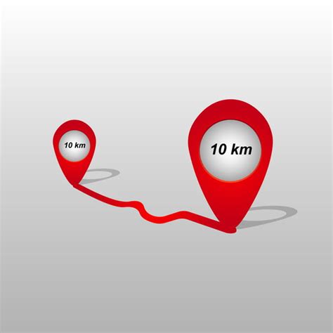 Red Pins Showing Distance Between Two Locations Place Symbol Travel