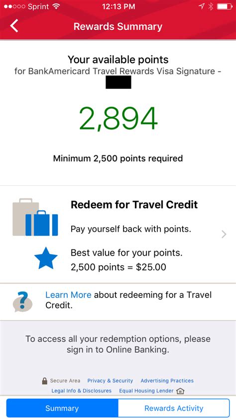 Redeem Bofa Travel Rewards Points Using Bofa Mobile App Airline Hotel