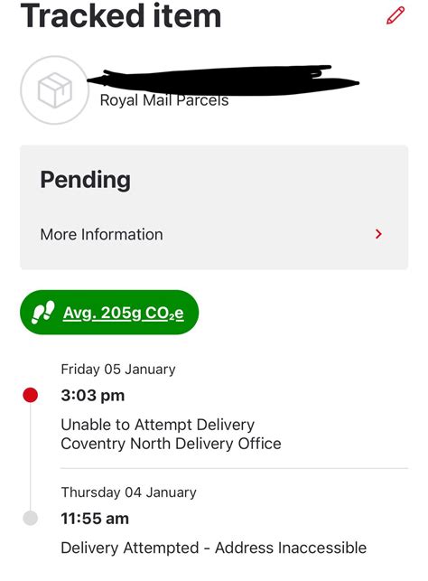 Redelivery Unable To Attempt Delivery R Royalmail