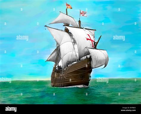 Replica Of The Caravel Of Columbus Stock Photo Image Of Boat Travel