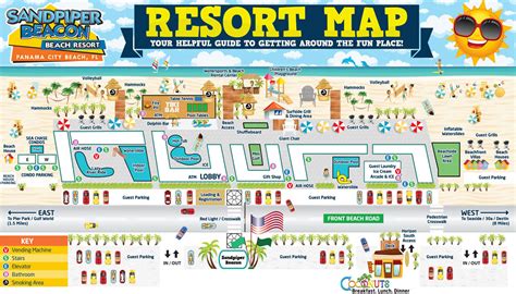 Resort Map Of The Sandpiper Beacon Panama City Beach Florida