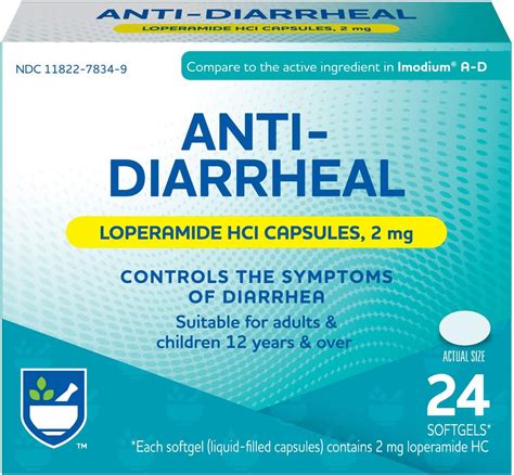 Rite Aid Anti Diarrheal 24 Softgels Loperamide Hydrochloride 2Mg