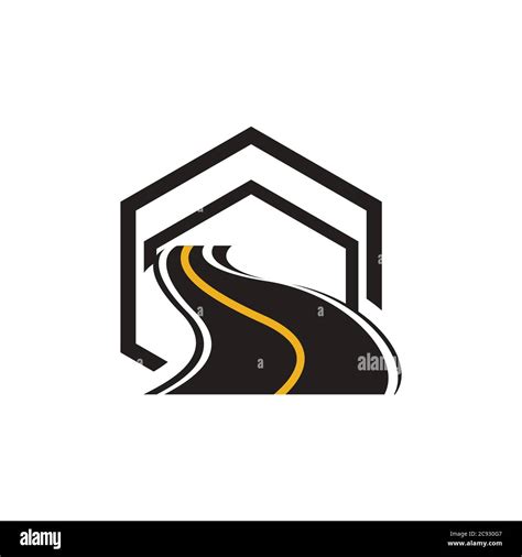 Road Construction Creative Symbol Layout Paving Logo Design Concept