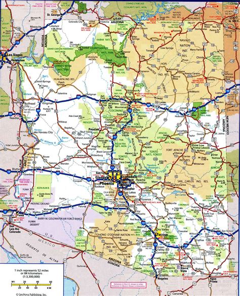 Road Map Of Arizonafree Maps Of Us Travel 8 Us Arizona Pinterest City