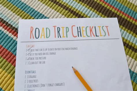 Road Trip Checklist Mary Martha Mama