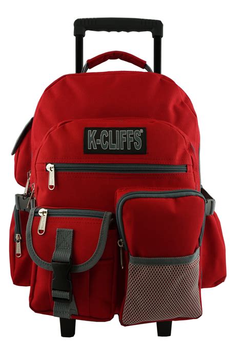 Rolling Backpack Heavy Duty School Backpack With Wheels Deluxe Rolling Book Bag Daypack Multiple