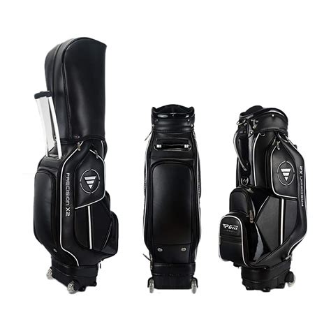 Rolling Golf Bag Travel Golf Bags With Wheels Trolley Leather Golf Club