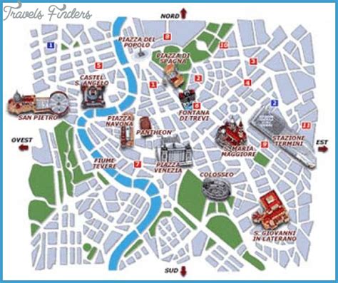 Rome Map Tourist Attractions Travelsfinders Com