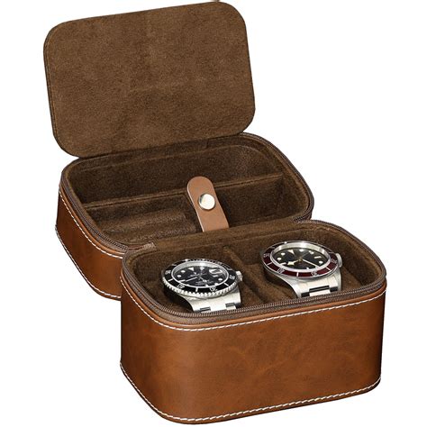 Rothwell 2 Watch Travel Case Tan Brown Blacklist Watches