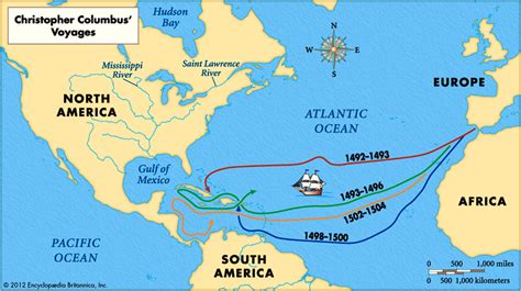 Route Of The First Voyage Of Columbus