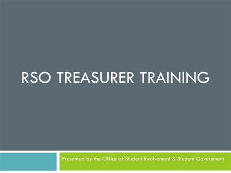 Rso Treasurer Training Ppt Download