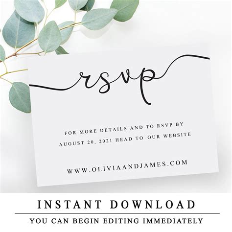 Rsvp Website Template Instant Download Wedding Website Rsvp Etsy