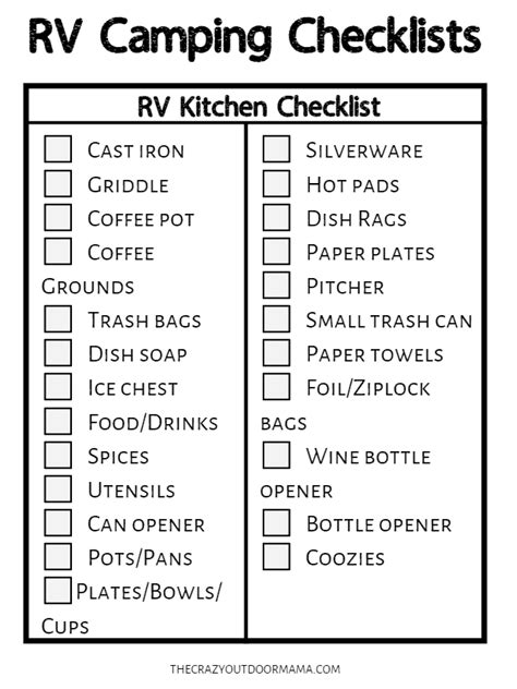 Rv Packing List Rv Essentials Checklist For Weekenders Snowbirds And