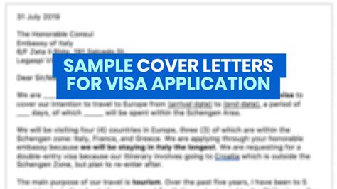 Sample Cover Letters For Visa Application Korea Schengen Australia