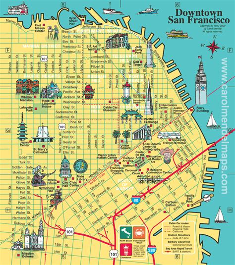 San Francisco Map Showing Tourist Spots What To See Where To Go What To Do Great Sites