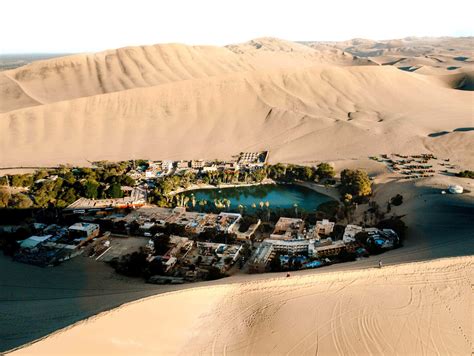 Sand Dunes Of Huacachina Peruvian Desert Oasis