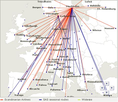 Scandinavian Airlines Flight Destinations