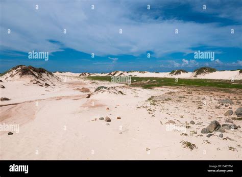 Scenic With Sand Dunes Aruba Lesser Antilles Caribbean Stock Photo