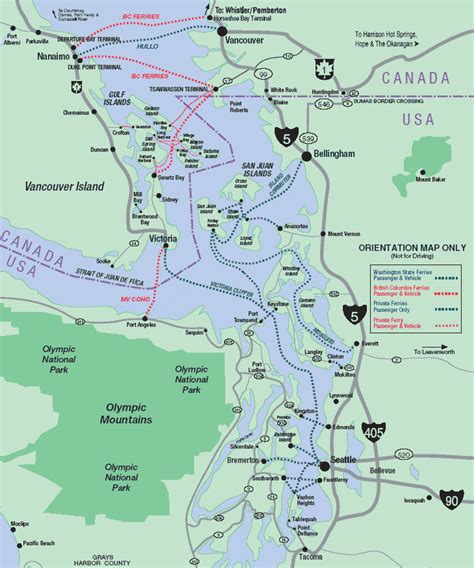 Seattle Ferry Boat Map