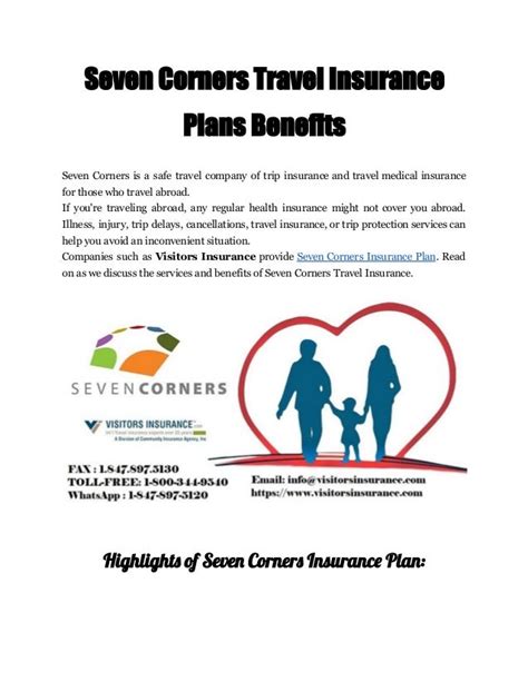 Seven Corners Travel Insurance Plans Benefits