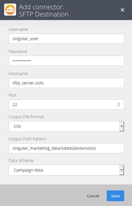 Sftp Destination Path Setup