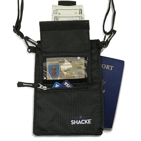 Shacke Hidden Travel Belt Wallet W Rfid Blocker Black Neck Belt Hybrid Wallet Walmart Com