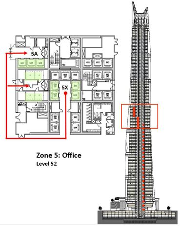 Shanghai Tower Detail Of Elevator Arrangement In Zone 5 Level 52