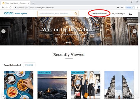 Share With Client Link Viator Agent Resource Center