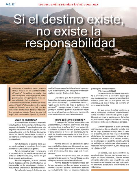 Si El Destino Existe No Existe La Responsabilidad Enlace Industrial