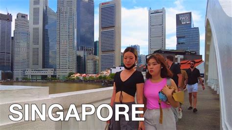 Singapore City 4K Downtown Singapore Virtual Tour Walking October