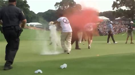 Six Climate Protesters Run Onto 18Th Green And Spray Powder Delaying