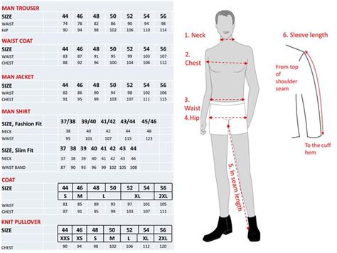 Size Chart For Mens Uniforms Uniforms By Olino Atelier Yuwa Ciao Jp