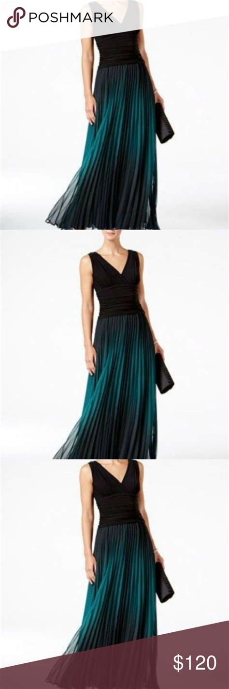 Sl Fashions Green Black Pleated Gown Sl Fashions Dress Fashion