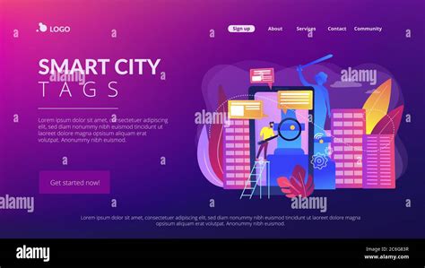 Smart Destinations Project Concept Landing Page Stock Illustration