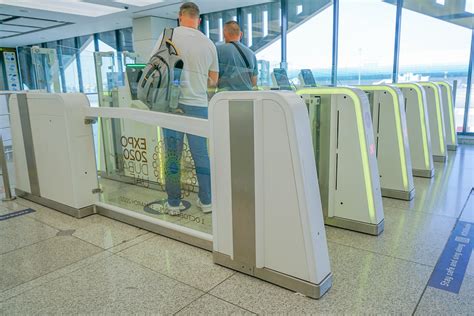 Smart Gates At Dubai Airports Adorned With The Expo 2020 Dubai Logo Sticker