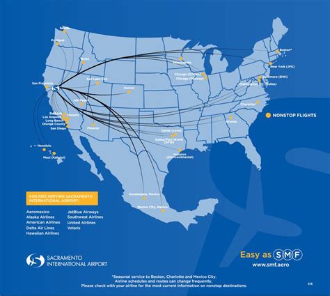 Smf Nonstop Destinations Alaska Airlines Sacramento Airport