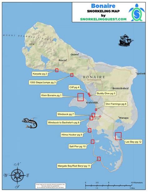 Snorkeling Quest Bonaire Snorkeling Map