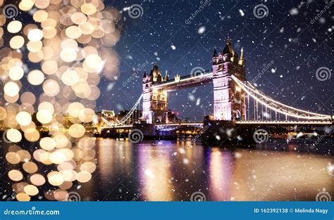 Snowing In London Winter In The City Stock Photo Image Of Christmas