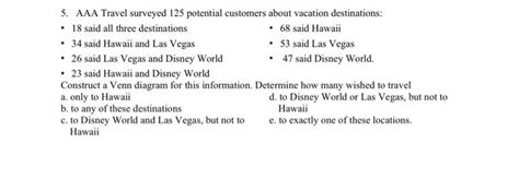 Solved 5 Aaa Travel Surveyed 125 Potential Customers About Chegg Com