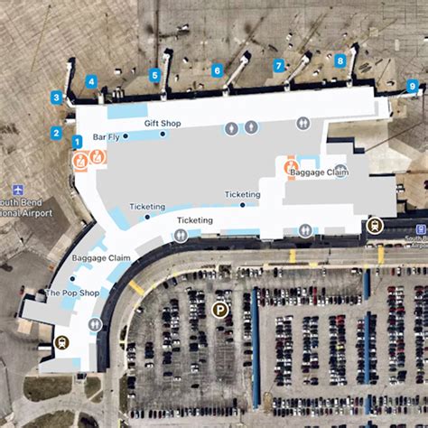 South Bend South Bend International Sbn Airport Terminal Map