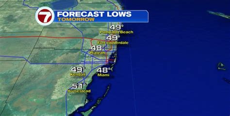 South Florida Temperatures To Dip Into The 40S And 50S Wsvn 7News Miami News Weather