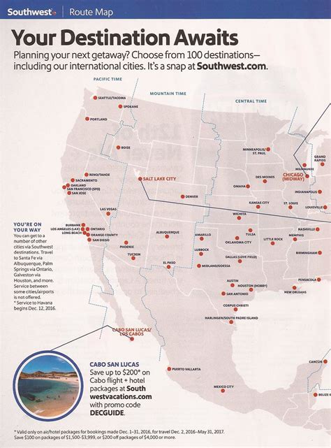 Southwest Airlines Destinations Map December 2016 Flickr