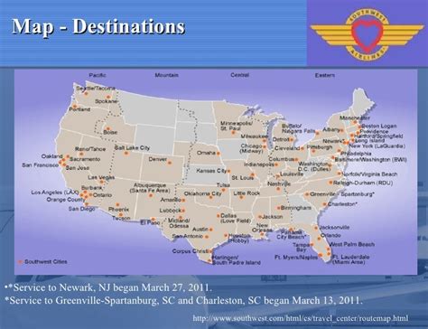 Southwest Airlines Map Destinations Sherygallery